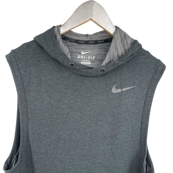 Nike Men’s Size Large sleeveless Hoodie Dri Fit 742616-010 gray - Picture 2 of 8